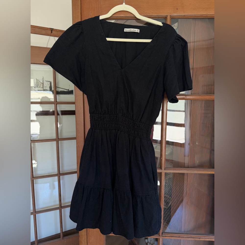 Abercrombie & Fitch Black Linen Dress